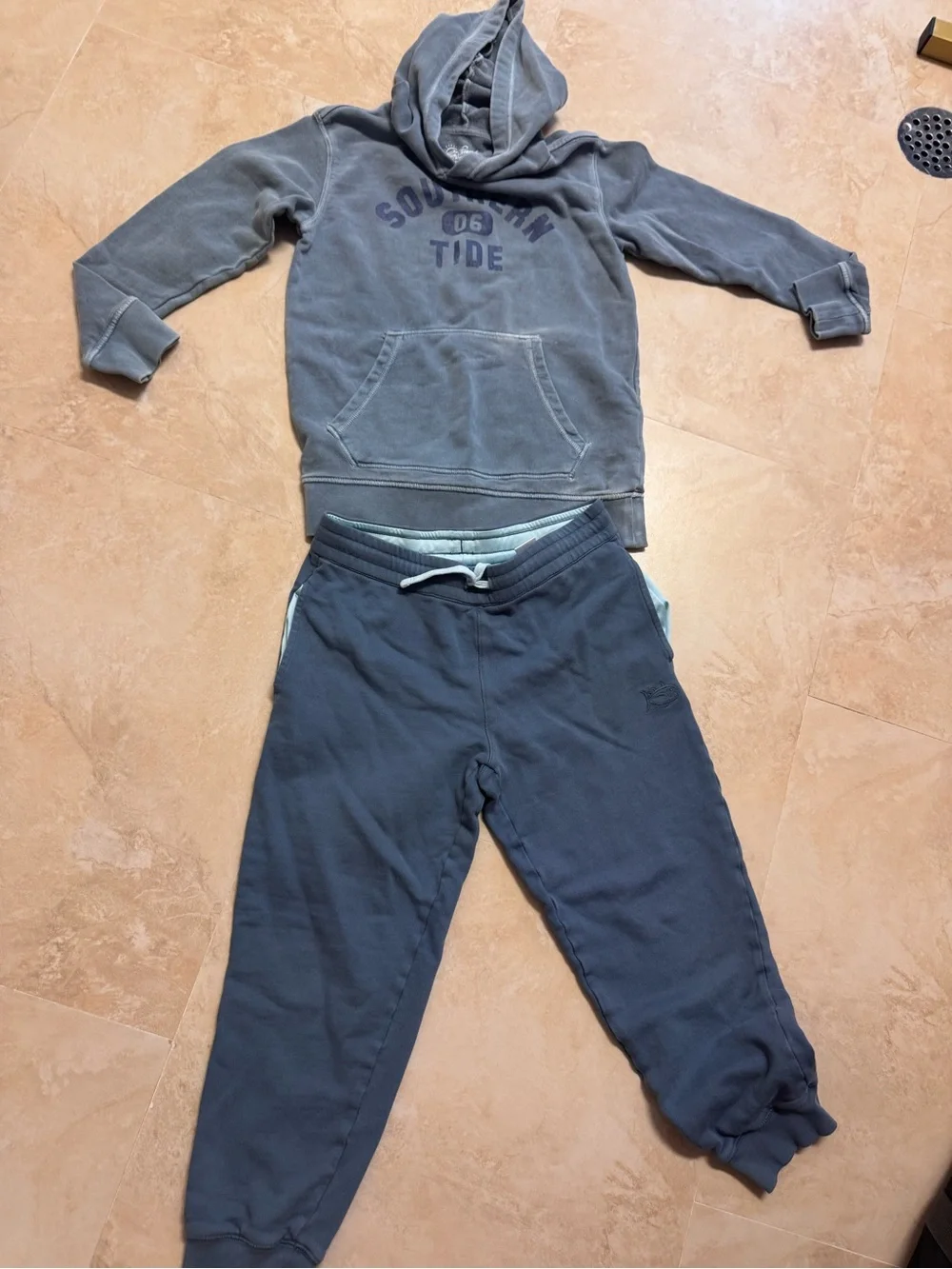 Southern Tide Boys' Washed Blue Hoodie & Jogger Set